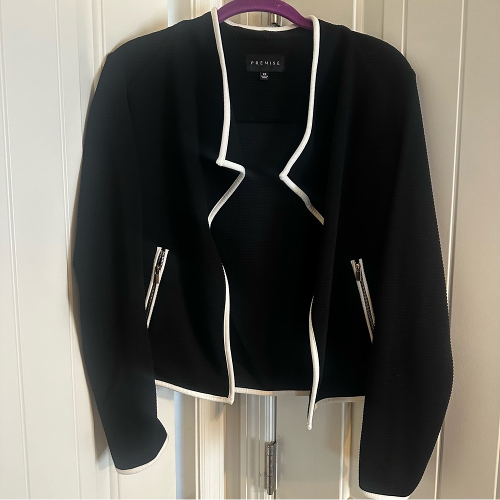 Premise Black Blazer with White Trim